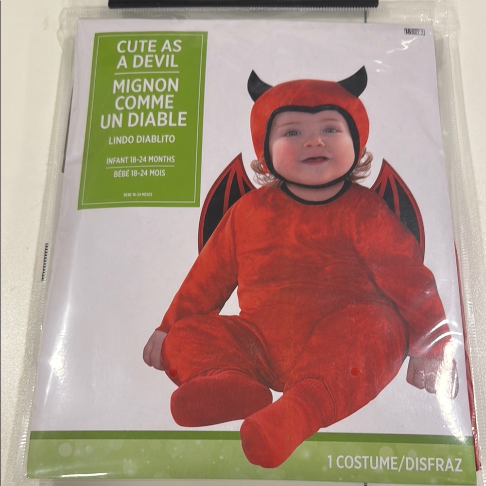 Cute Devil Costume for Infants- Red